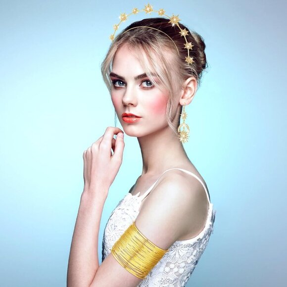 Greek Goddess Costume Accessories Women Set Crown Earrings Bracelets Hair Pins main image 4